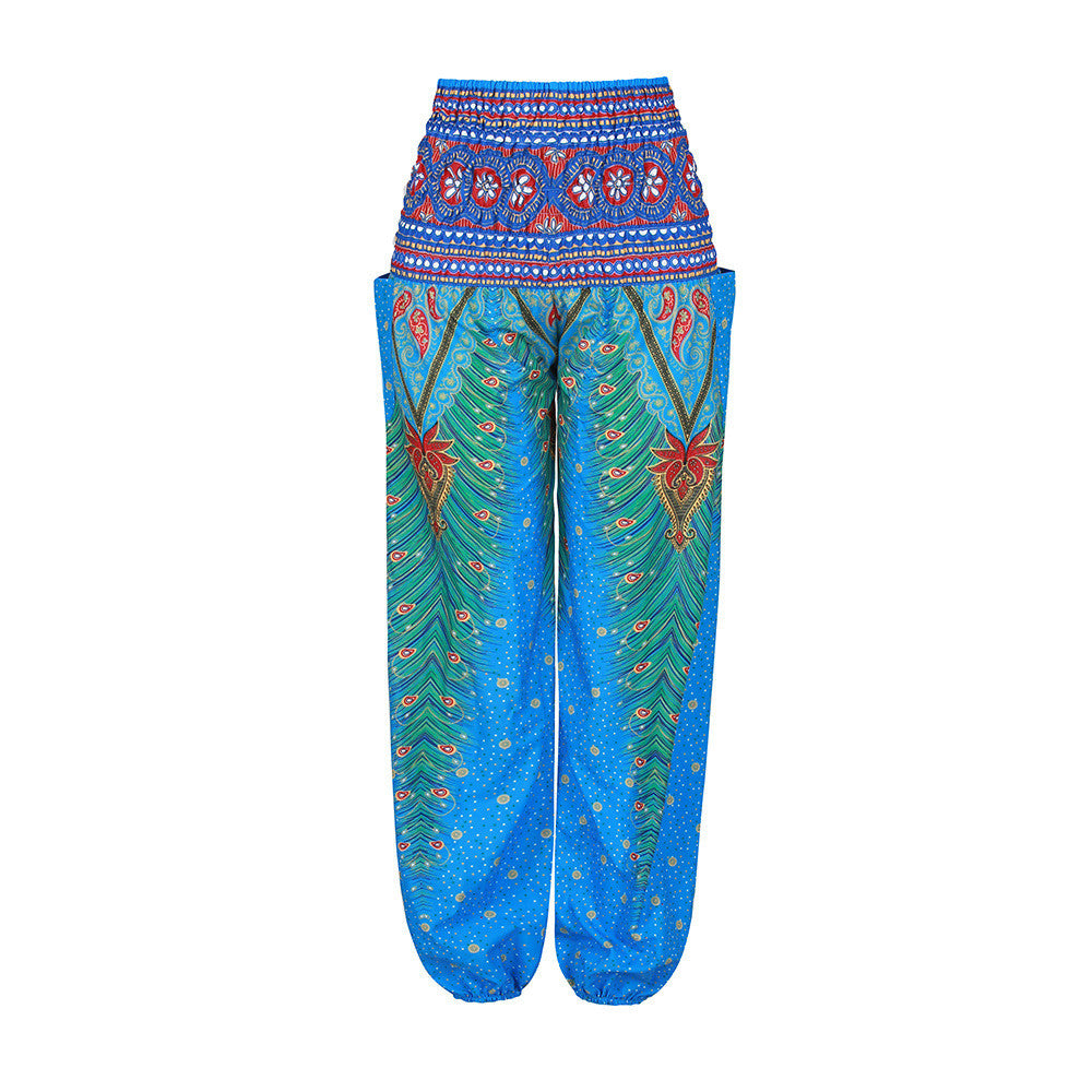 Bohemian Harem Pants Ethnic Wide Leg Bloomers-Blue – W.T.I. Design