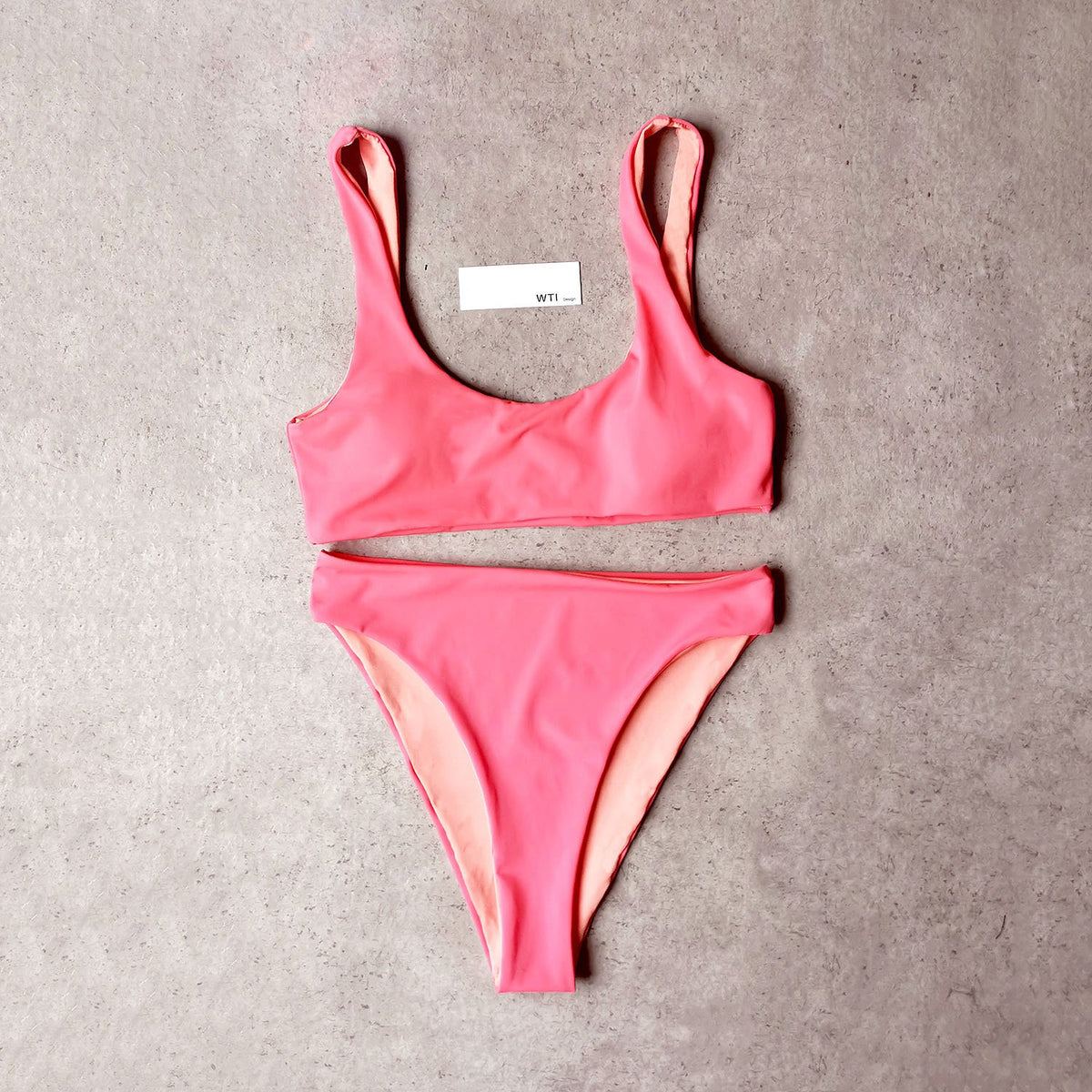 Solid Color Crop High Waist Bikini Swimsuit CH20 – W.T.I. Design