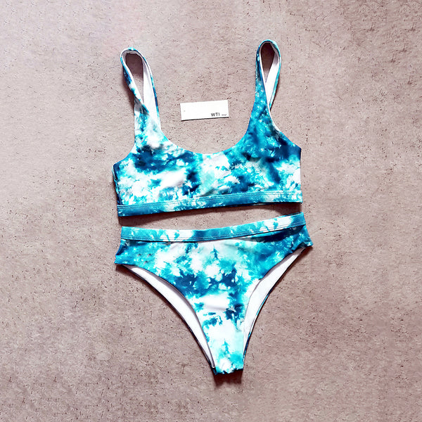 Eco Friendly outlet Tie Dye Pattern High Waist Bikini