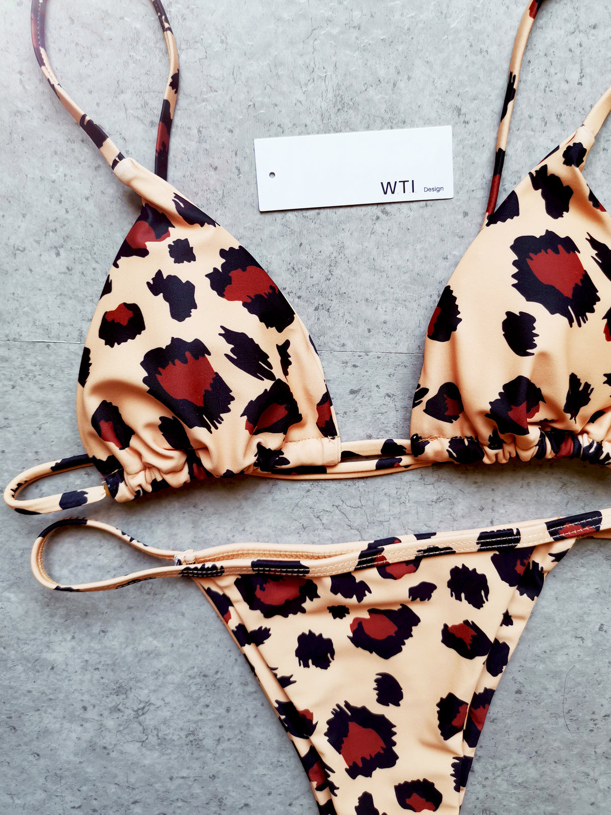 Leopard Print Triangle Bikini Set – W.T.I. Design