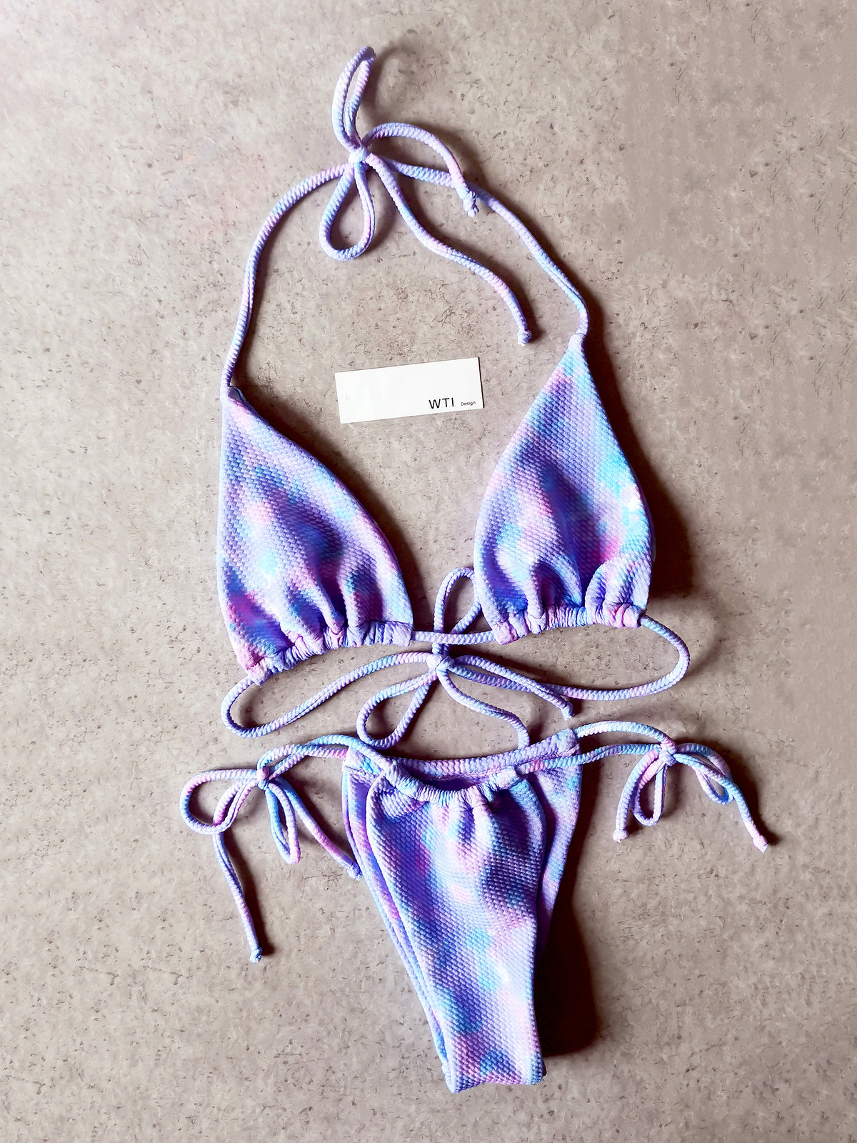 Textured Tie Dye Triangle Bikini Swimsuit – W.T.I. Design